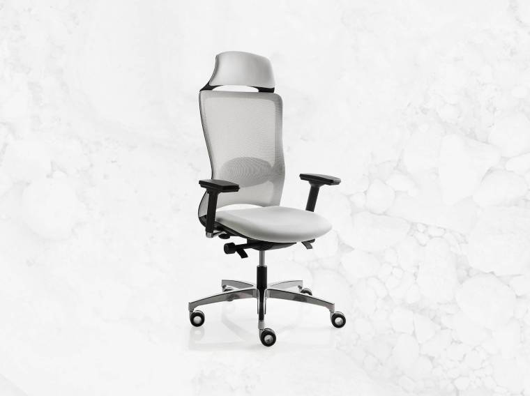 Luxy POP bureaustoel wit met hoofdsteun
