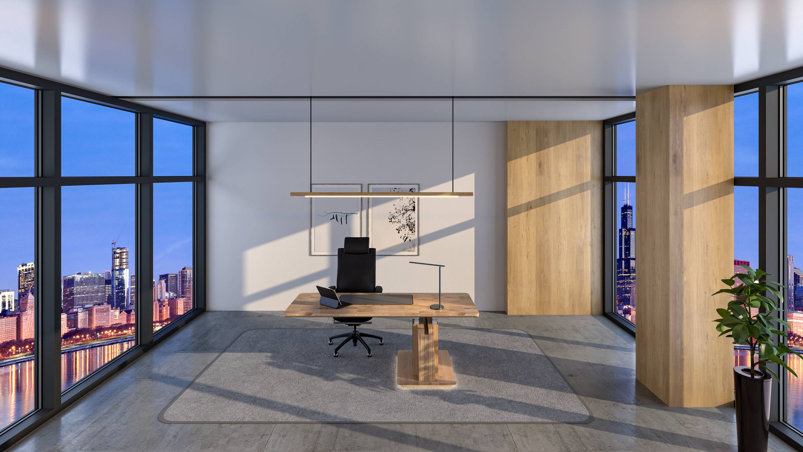 Cliff Director Edge - Circulair eiken bureaublad