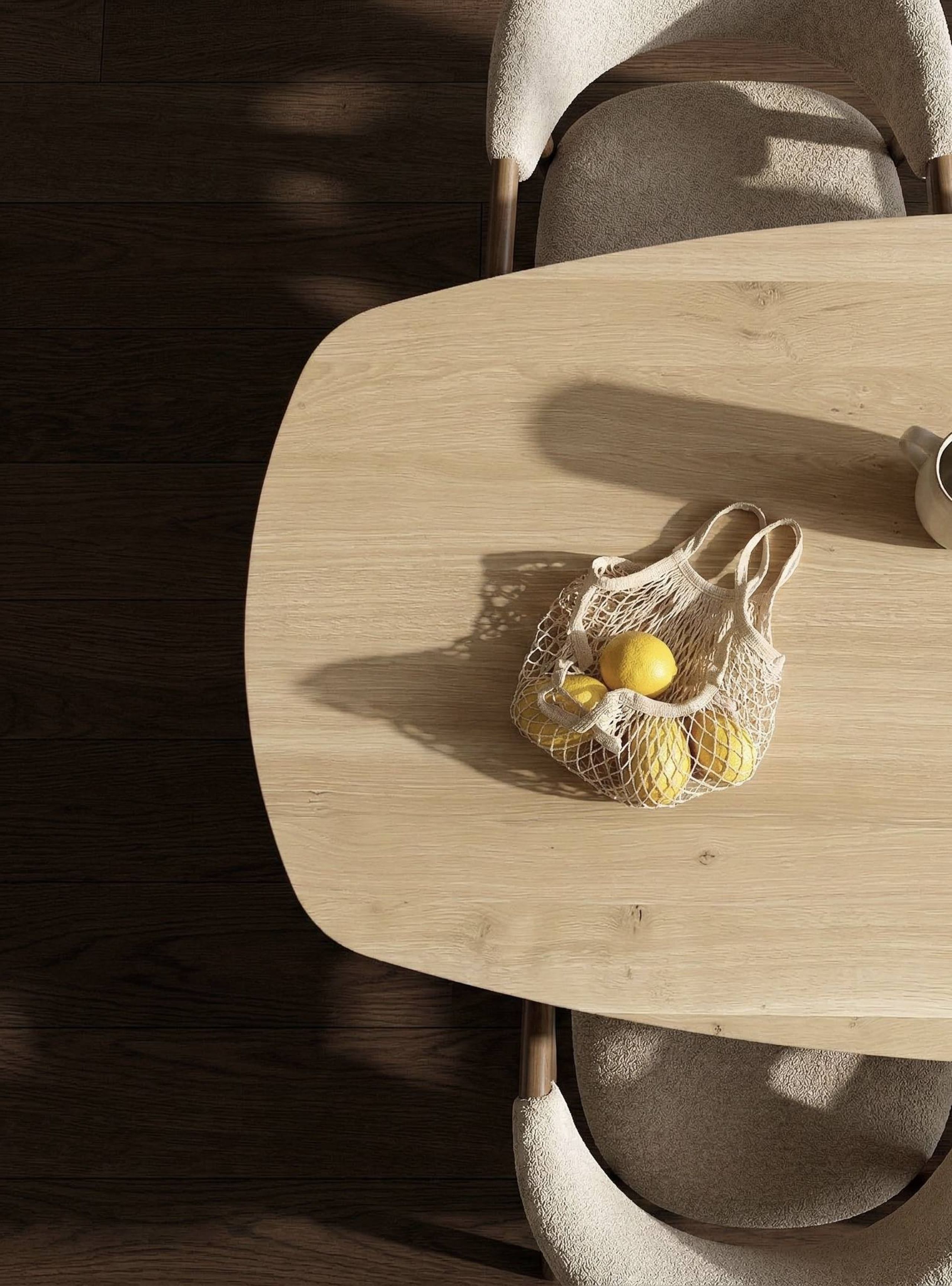 Deens ovaal tafel ingezoomd links van het blad