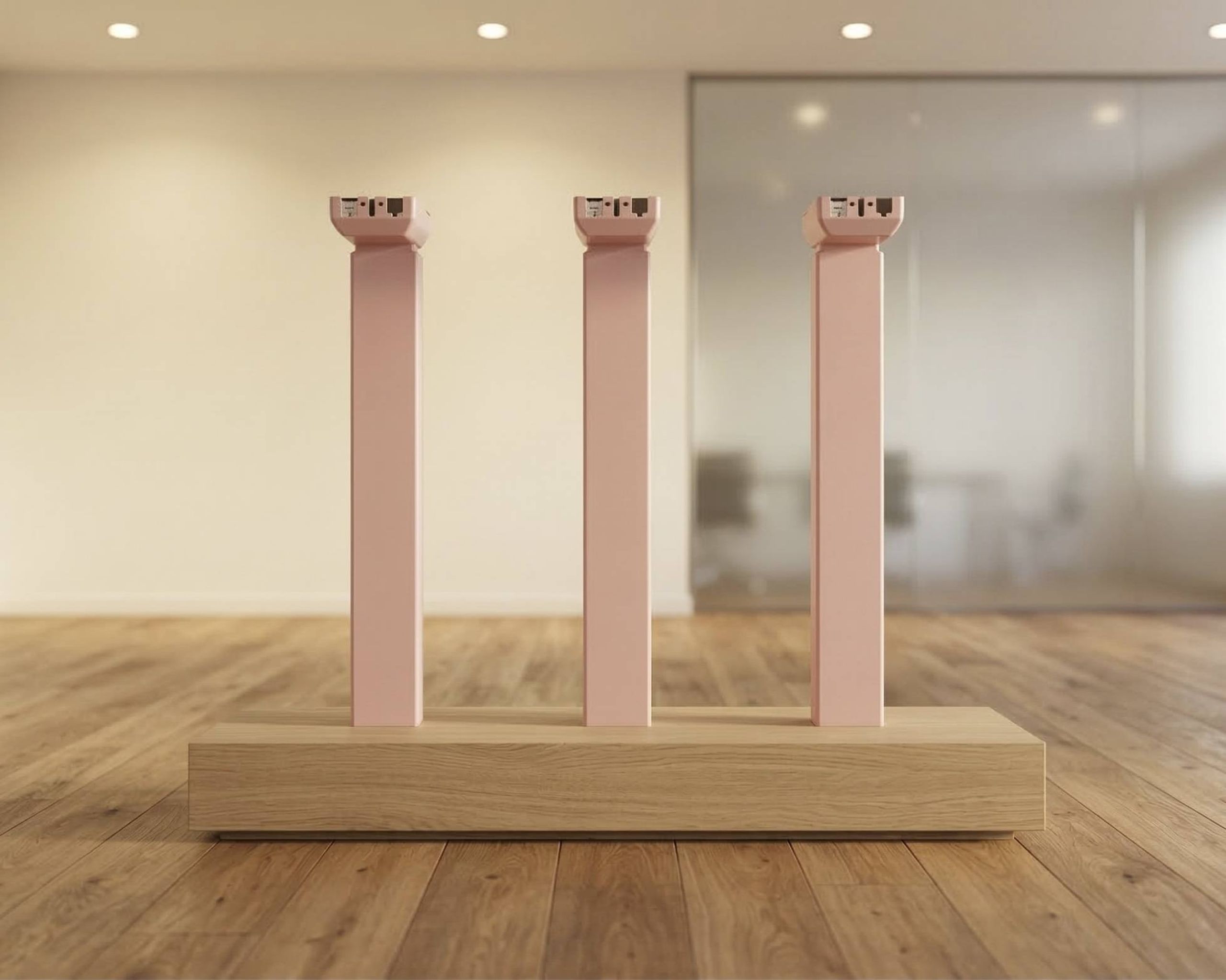 Roze luxe zit-sta bureau poten DL6