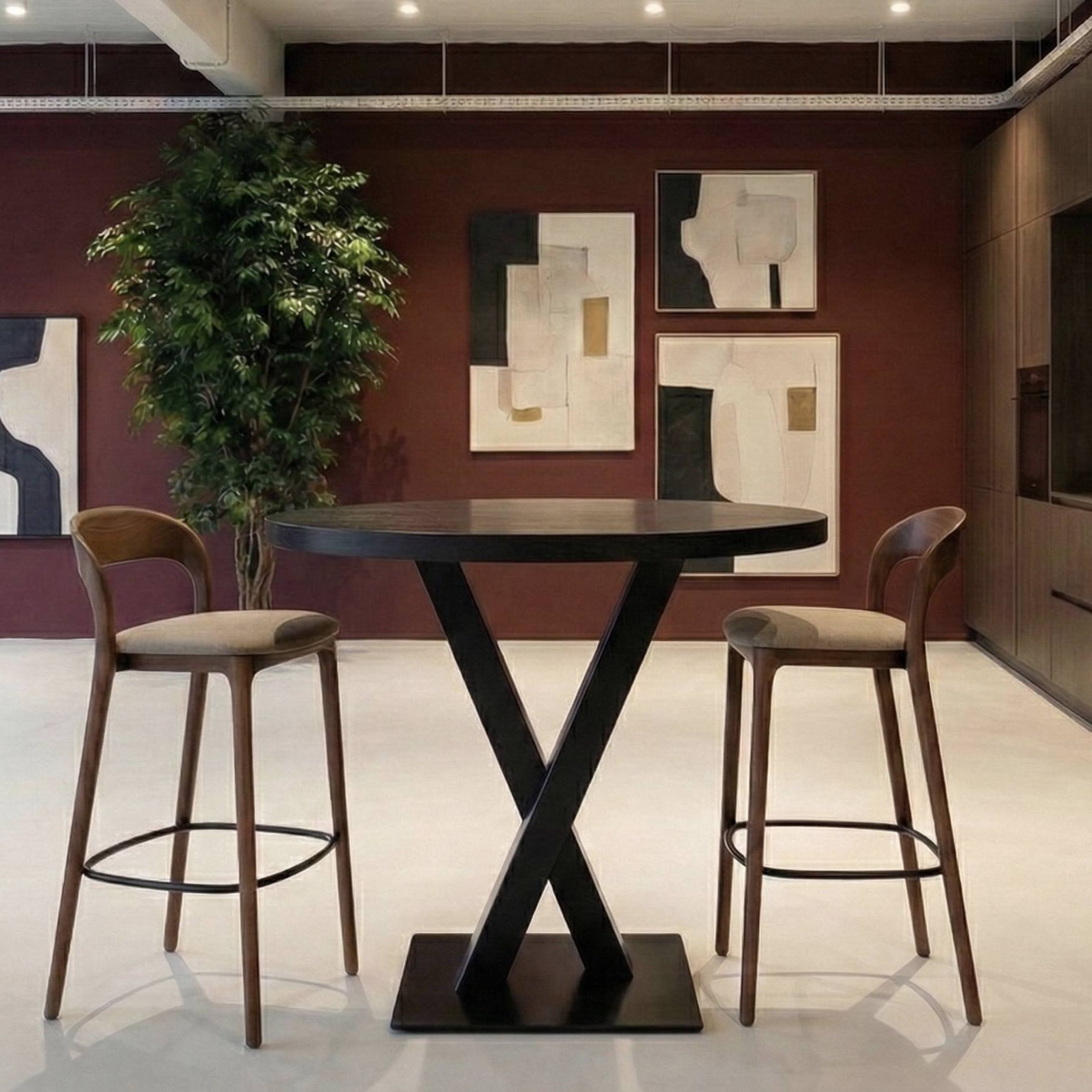 Hoge tafel industrieel met ovaal blad