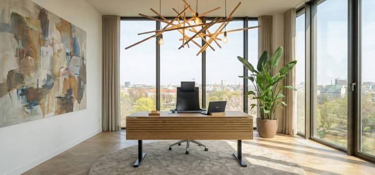 Professional 4 - Director 20mm bureaublad donker eiken zit sta bureau