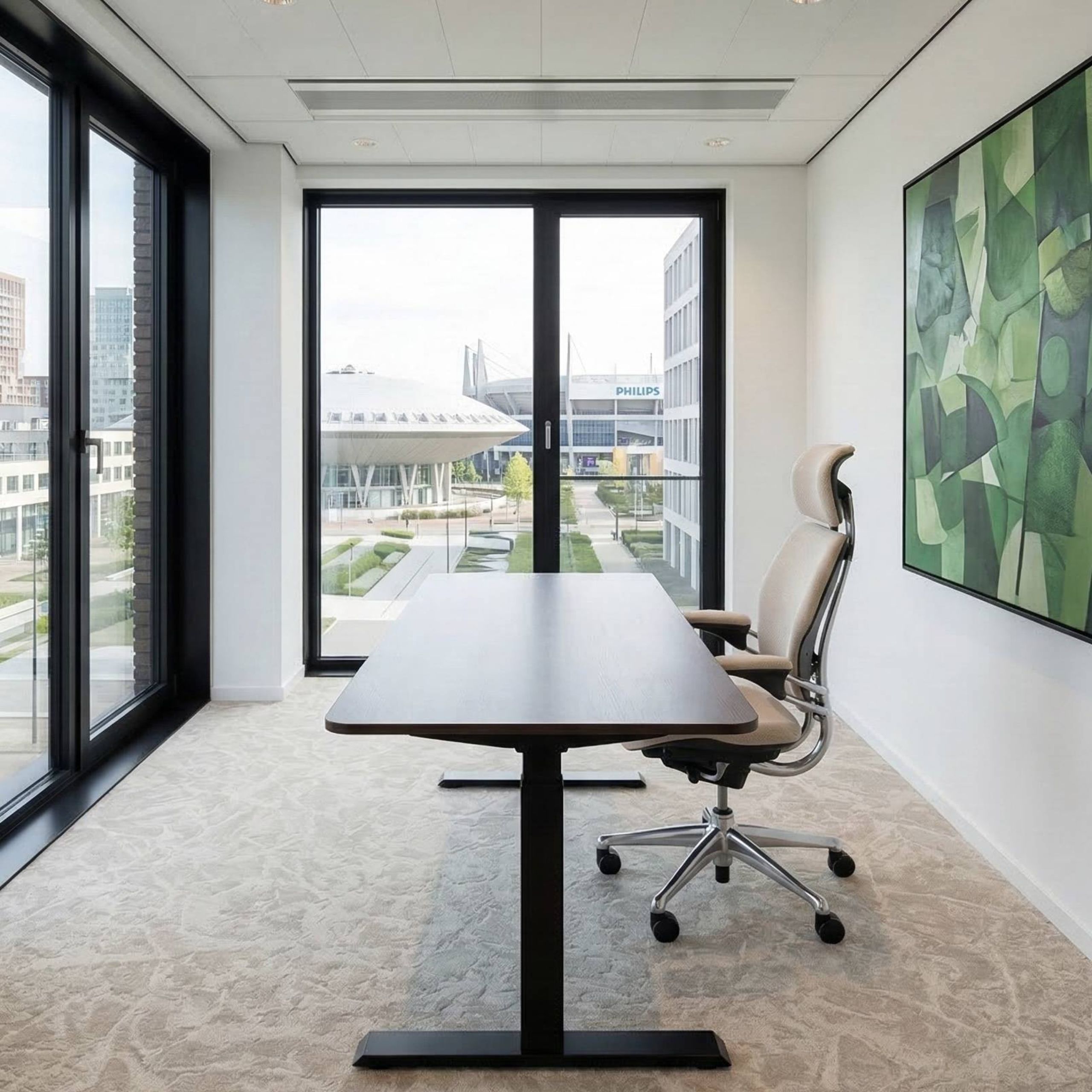 Zit sta bureau wengé design massief hout