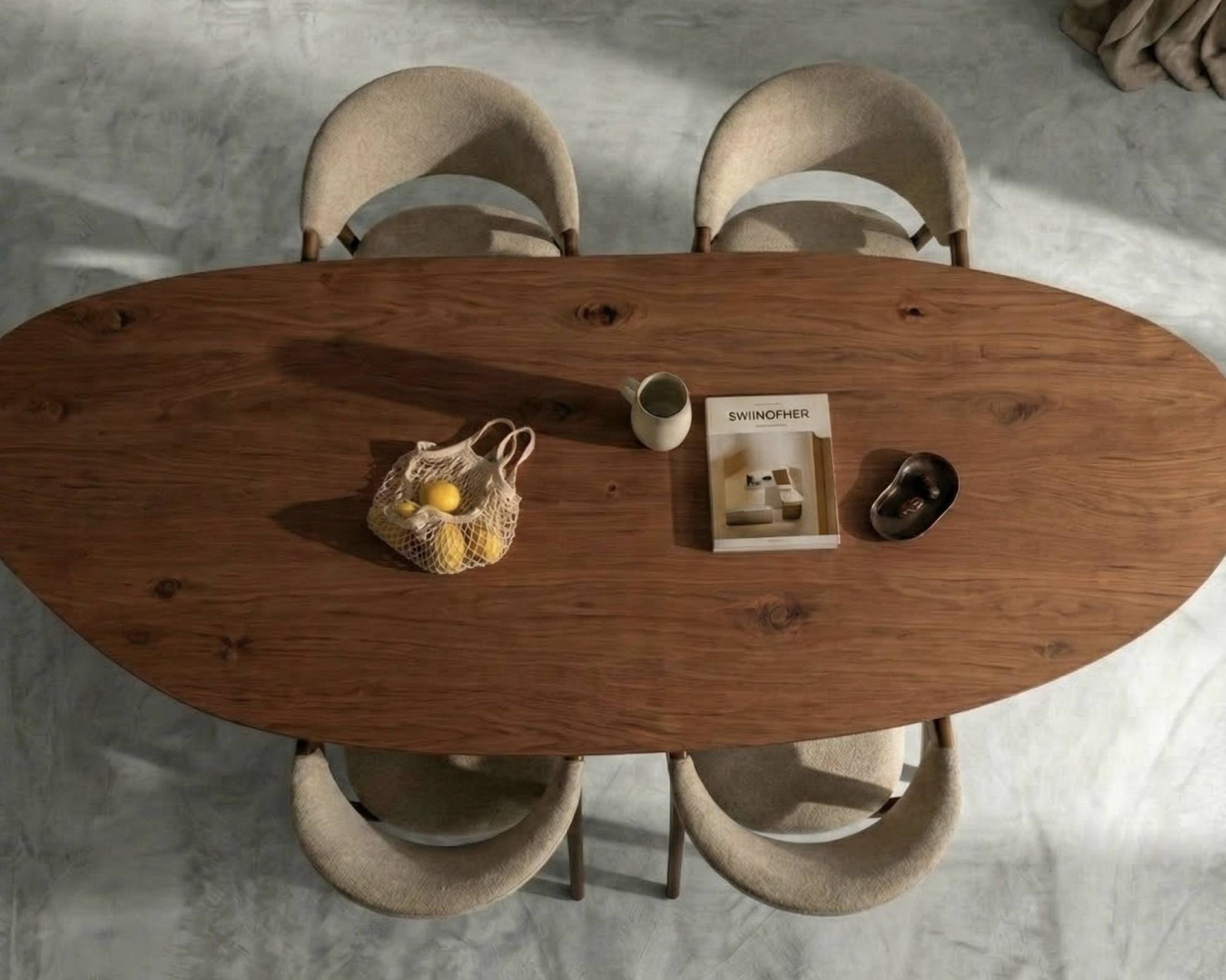 Eikentafel in kleur Mahonie behandeld