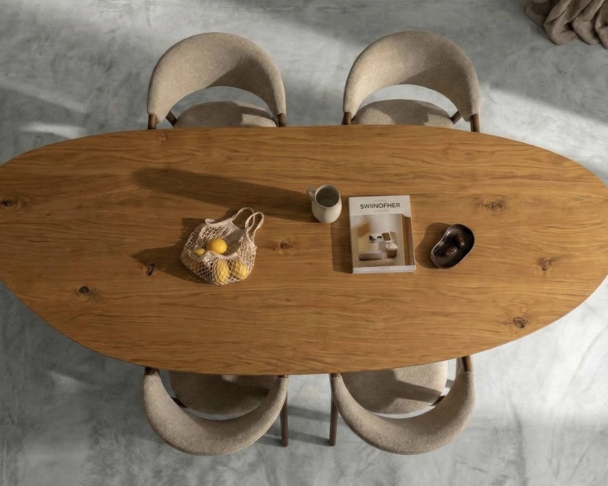 Teak behandeld eiken tafelblad