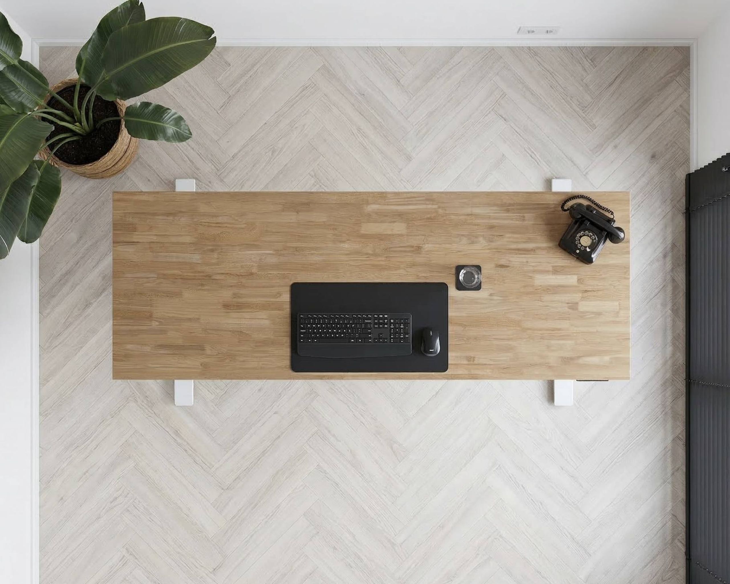 Bureaublad Edge Taupe Rubberwood