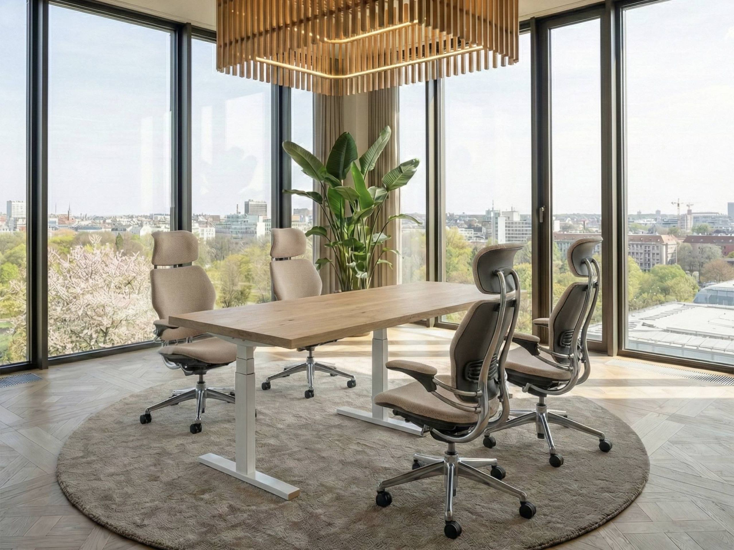 Design vergadertafel Bruut met bureaustoelen
