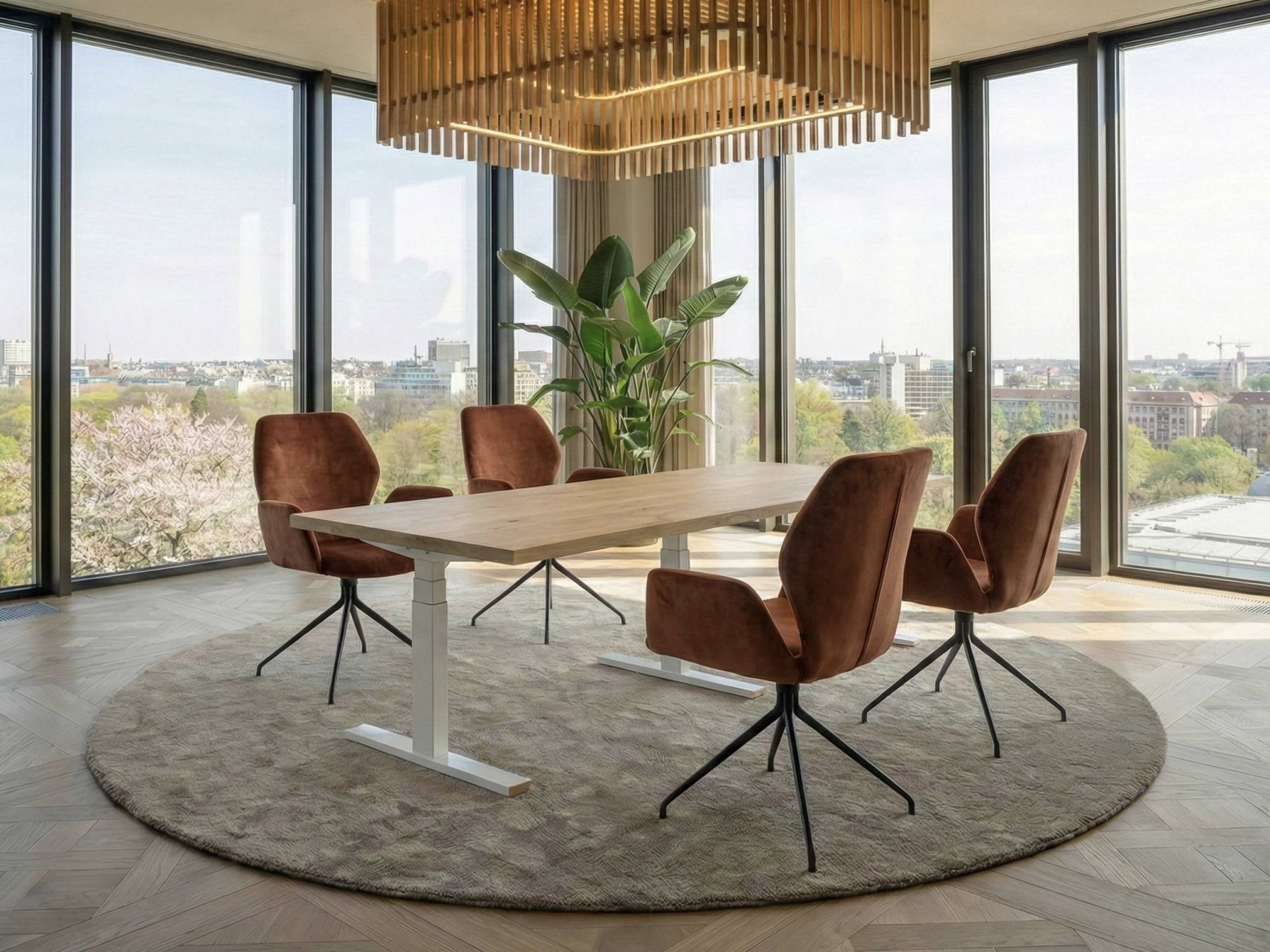 Bruut. Meet design in hoogte verstelbaar vergadertafel